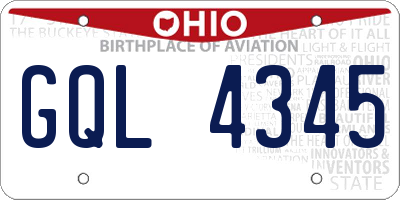 OH license plate GQL4345