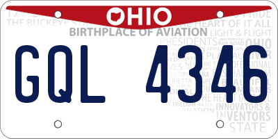 OH license plate GQL4346