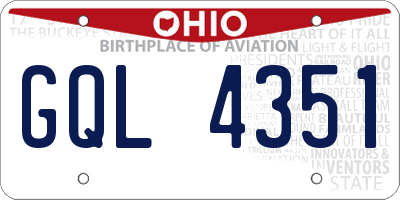 OH license plate GQL4351