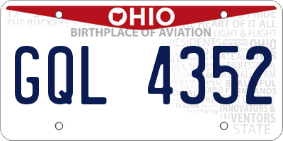 OH license plate GQL4352