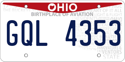OH license plate GQL4353