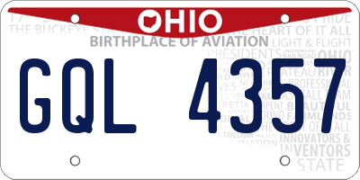 OH license plate GQL4357