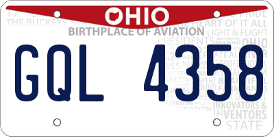 OH license plate GQL4358