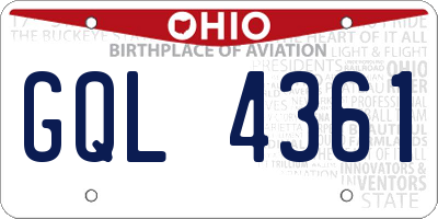 OH license plate GQL4361