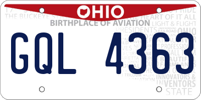 OH license plate GQL4363