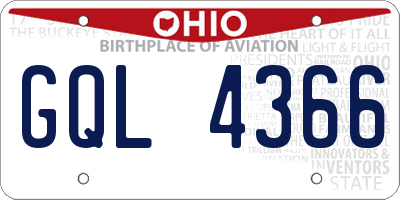 OH license plate GQL4366