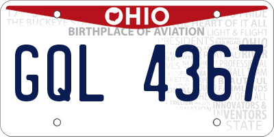 OH license plate GQL4367