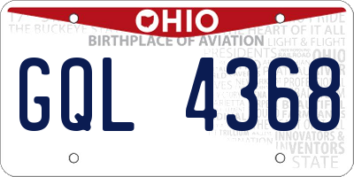 OH license plate GQL4368