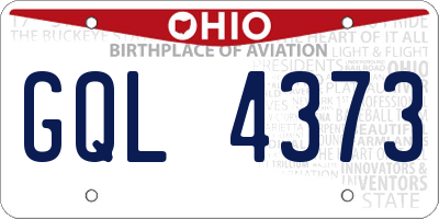 OH license plate GQL4373