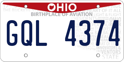 OH license plate GQL4374