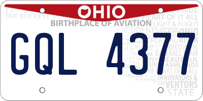 OH license plate GQL4377