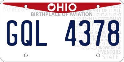 OH license plate GQL4378