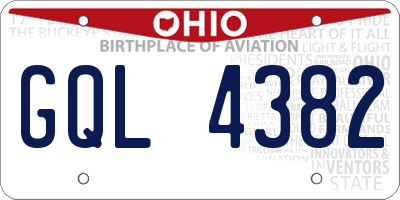 OH license plate GQL4382