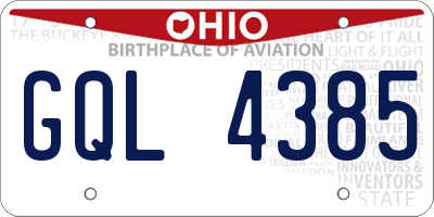 OH license plate GQL4385