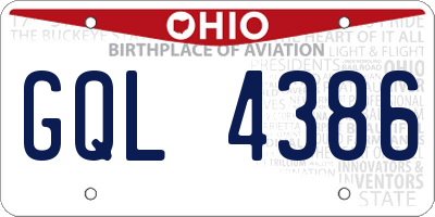 OH license plate GQL4386