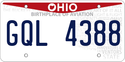 OH license plate GQL4388