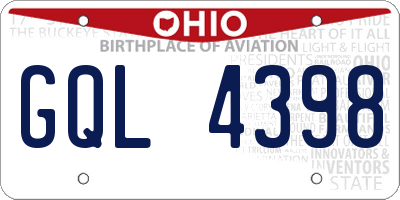 OH license plate GQL4398
