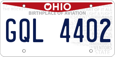 OH license plate GQL4402