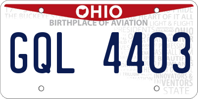 OH license plate GQL4403