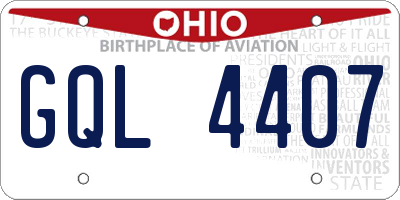 OH license plate GQL4407