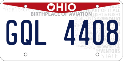 OH license plate GQL4408