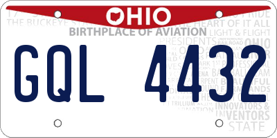 OH license plate GQL4432