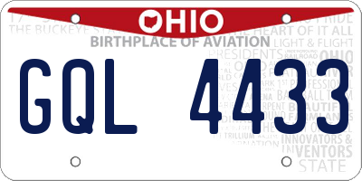 OH license plate GQL4433