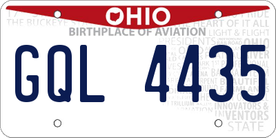 OH license plate GQL4435