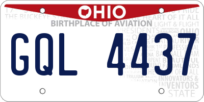OH license plate GQL4437