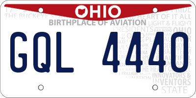 OH license plate GQL4440