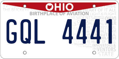 OH license plate GQL4441