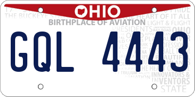 OH license plate GQL4443