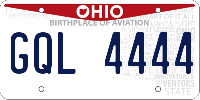 OH license plate GQL4444