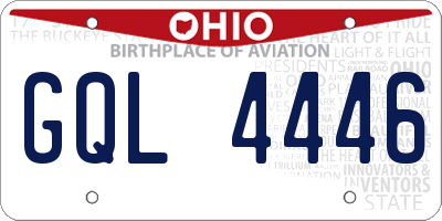 OH license plate GQL4446