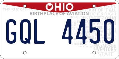 OH license plate GQL4450