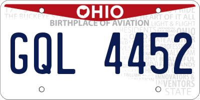 OH license plate GQL4452