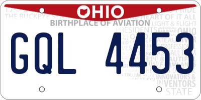 OH license plate GQL4453