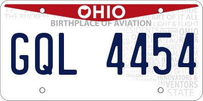 OH license plate GQL4454