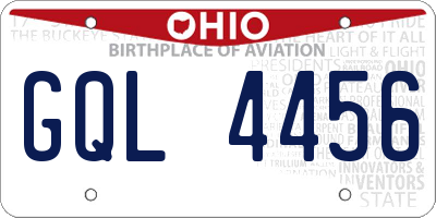 OH license plate GQL4456