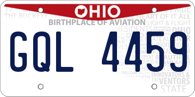 OH license plate GQL4459