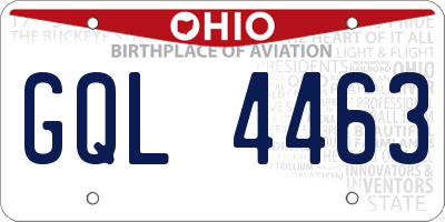 OH license plate GQL4463