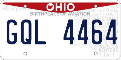 OH license plate GQL4464