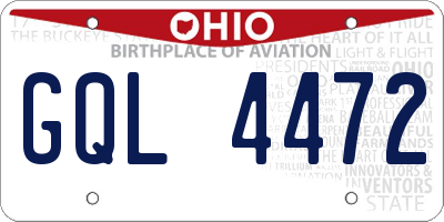 OH license plate GQL4472