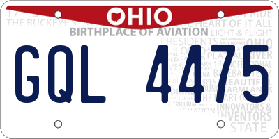 OH license plate GQL4475
