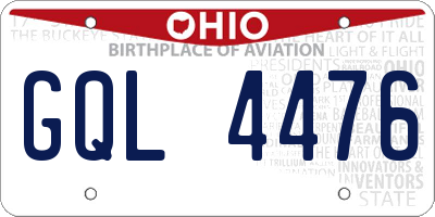 OH license plate GQL4476