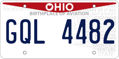 OH license plate GQL4482