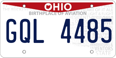 OH license plate GQL4485
