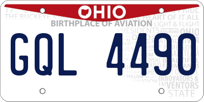 OH license plate GQL4490