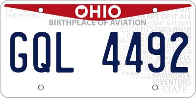 OH license plate GQL4492