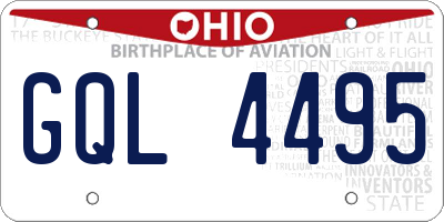 OH license plate GQL4495